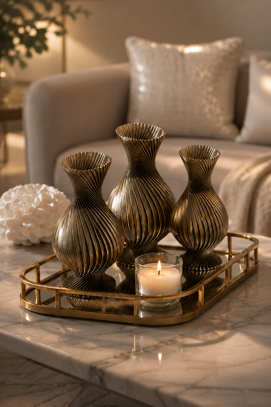 Aura Spiral Vase Set - 3 Piece Collection