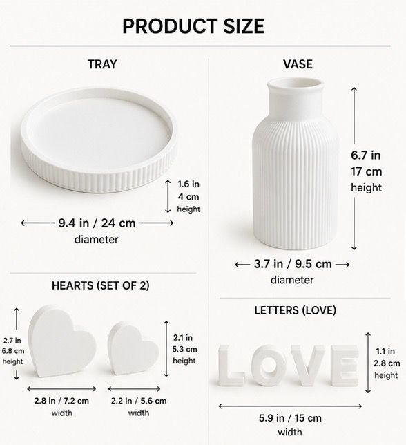 Kit Love (Tray + Vase + Letters)