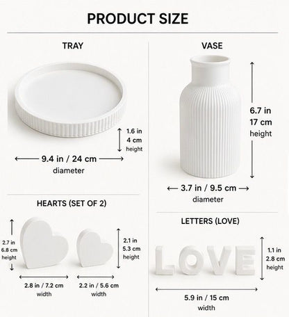 Kit Love (Tray + Vase + Letters)