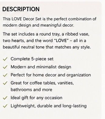 Kit Love (Tray + Vase + Letters)