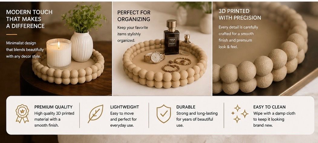 Decorative Tray With Sphere Edges