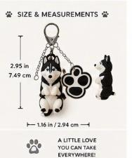 Husky Dog Keychain - Cute Puppy Bag Charm with Paw & Bone Accessories