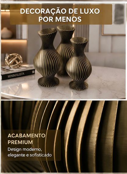 Aura Spiral Vase Set - 3 Piece Collection