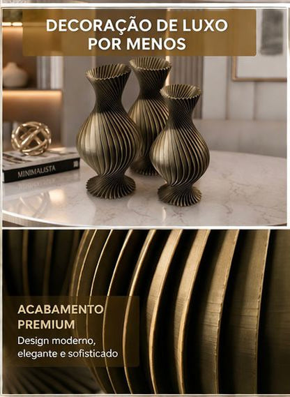 Aura Spiral Vase Set - 3 Piece Collection