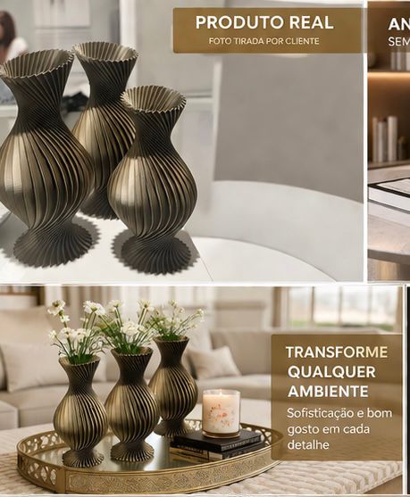 Aura Spiral Vase Set - 3 Piece Collection