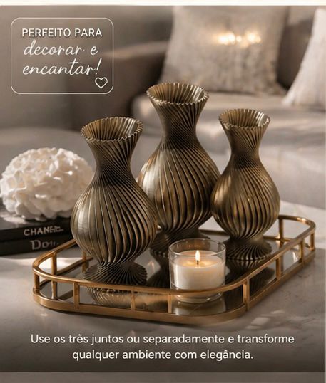 Aura Spiral Vase Set - 3 Piece Collection