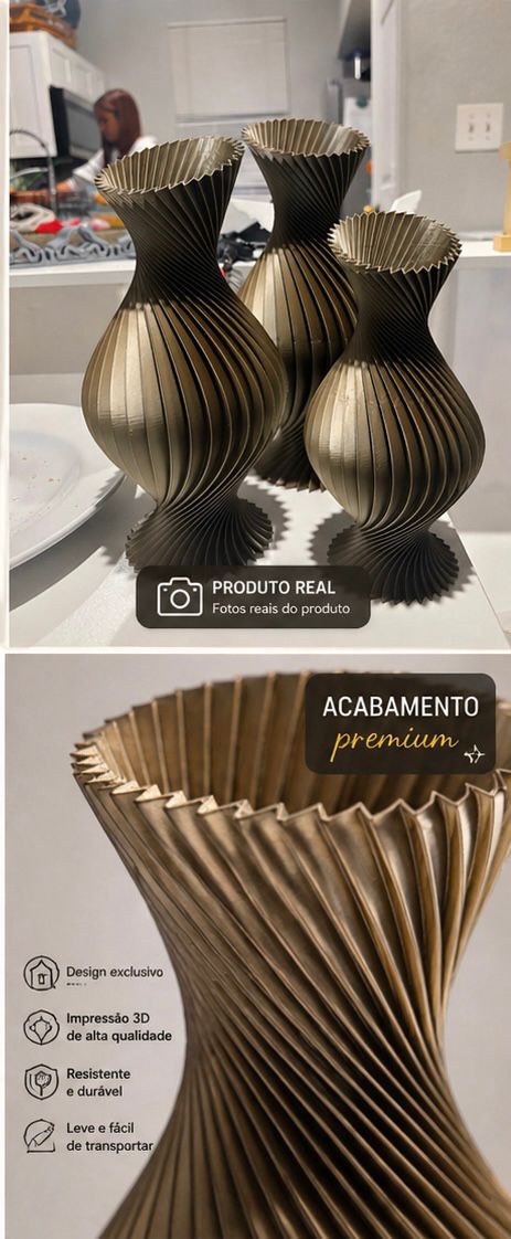 Aura Spiral Vase Set - 3 Piece Collection