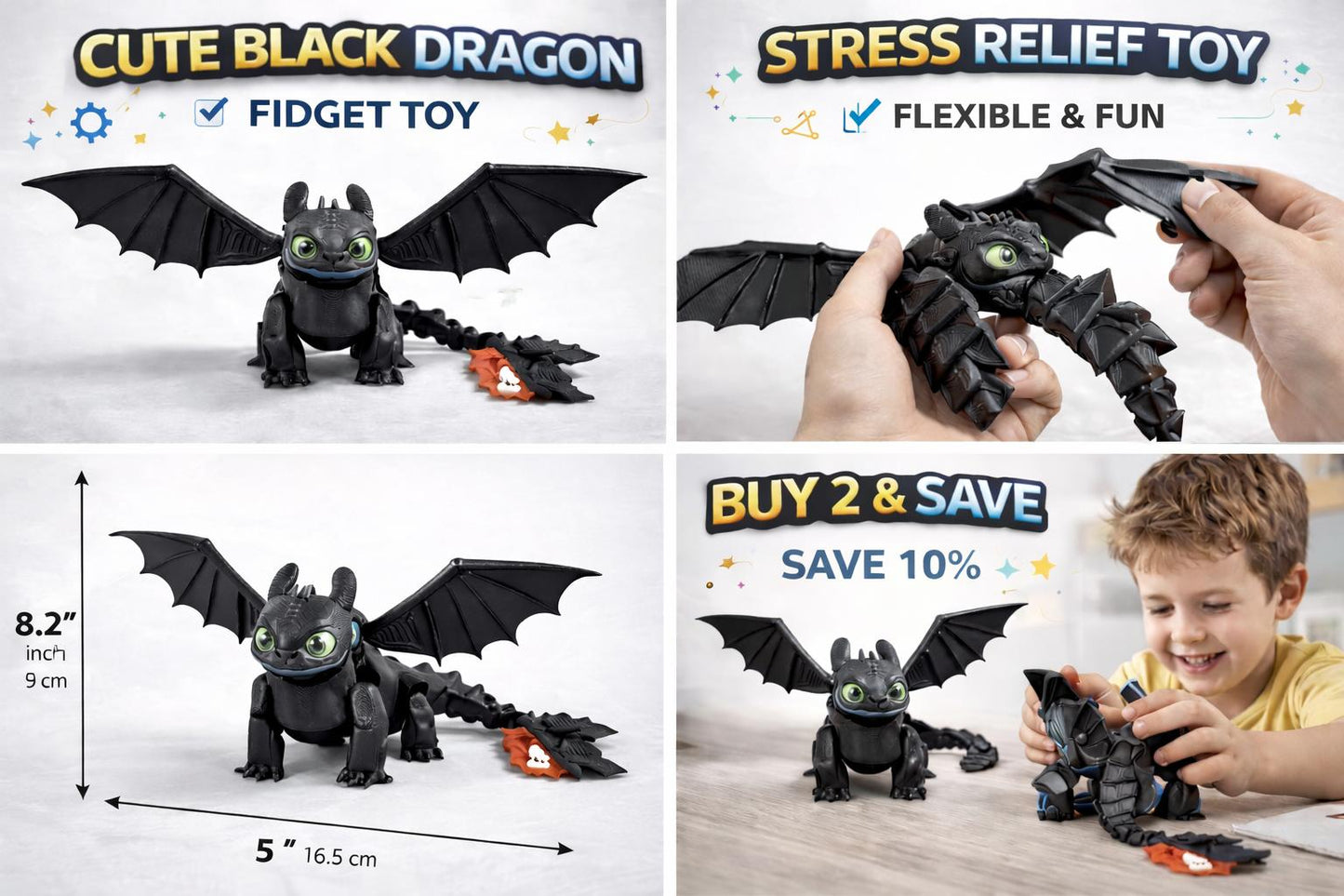 Night Dragon Articulated Toy
