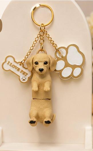 Dachshund Wiener Dog Keychain- Cute Sausage Dog Bag Charm With Paw & Bone Accessories